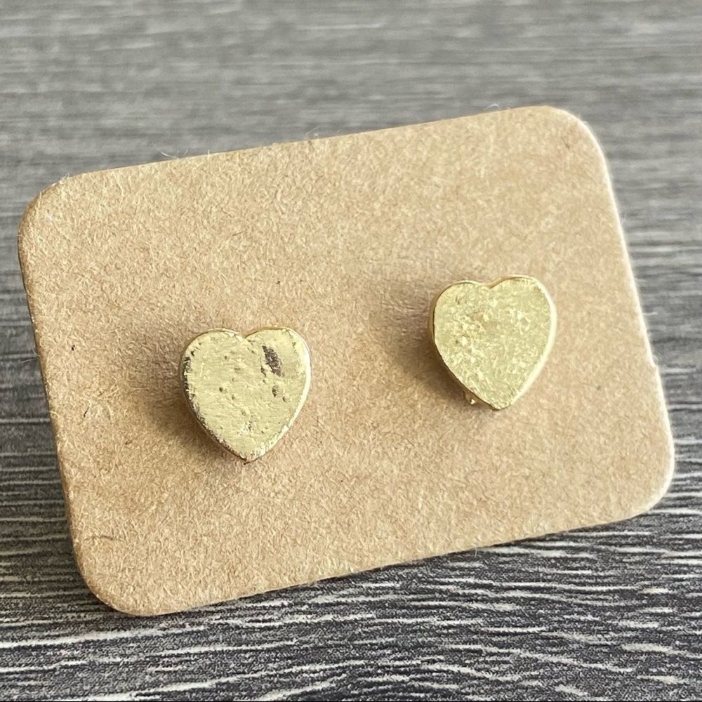 Dainty Gold Heart Stud Earrings